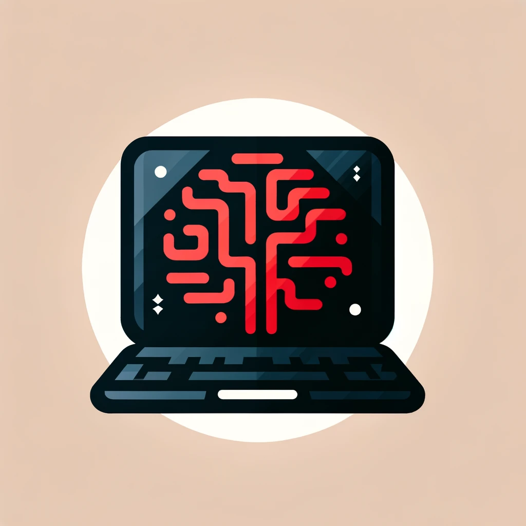 Icone d'un ordinateur avec un écran de code source